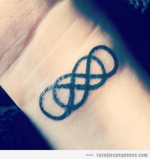 Tatuaje pequeño en muñeca, dos símbolos de infinito