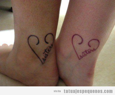 Tatuaje en pareja pequeño para hermanas