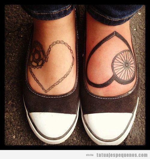 Tatuajes pequeños amantes ciclsmo para hombre y mujer 7
