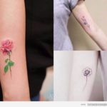 Tatuajes pequeños de flores en el interior del brazo