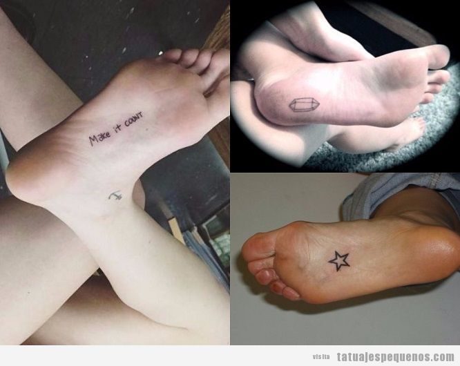 Tatuajes pequeños ocultos en la planta del pie