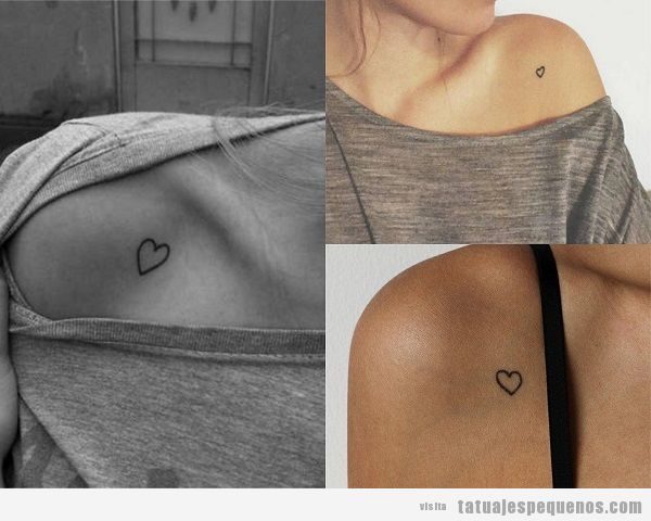 Tatuajes pequeños en el hombro corazones