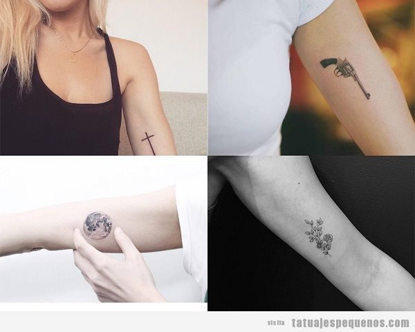 Tatuajes pequeños en el brazo. interior bíceps