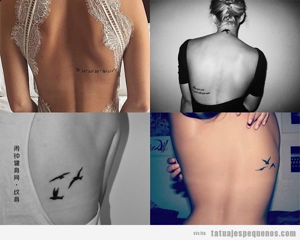 Tatuajes pequeños en la espalda para mujer:+30 diseños