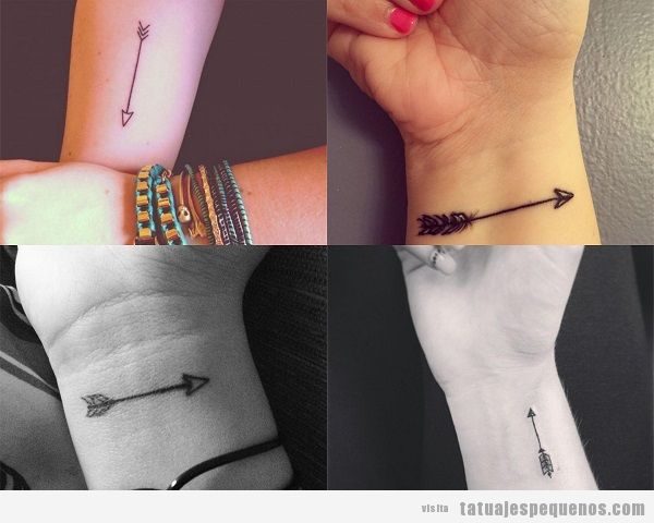 Tatuajes pequeños en la muñeca para mujer, flechas
