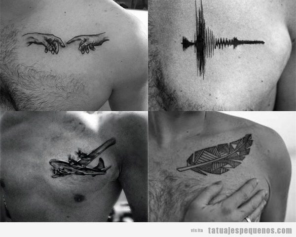 Tatuajes pequeños en el pecho originales para hombres