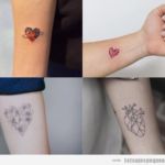 Tatuajes pequeños en el antebrazo para mujer corazones