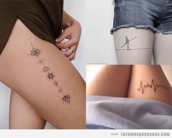 Tatuajes pequeños en el muslo para mujer originales
