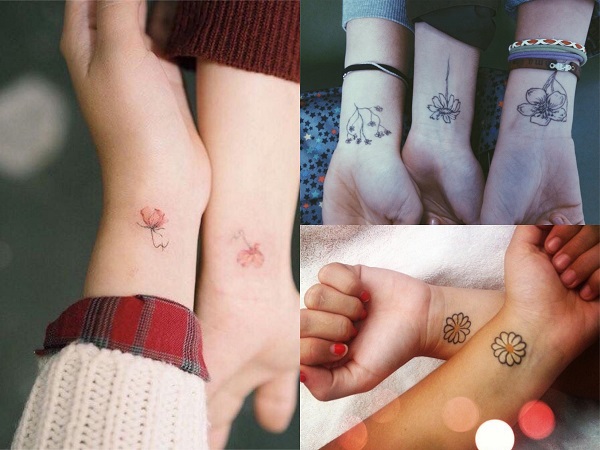 Tatuajes pequeños para amigas, flores