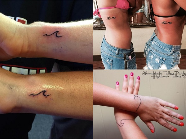 Tatuajes pequeños para amigas, olas