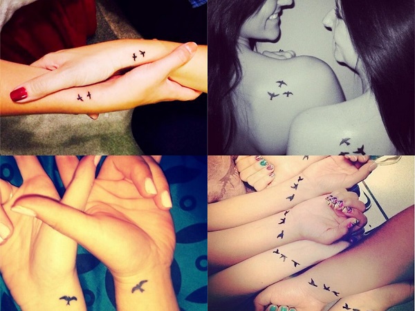 Tatuajes pequeños para amigas, pájaros