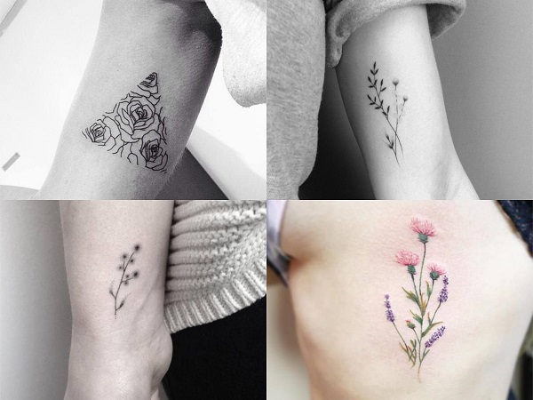 Tatuajes hipster para mujer, flores