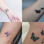Tatuajes pequeños de mariposas en la muñeca