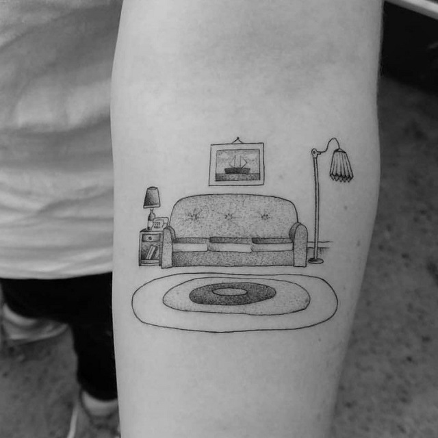 Tatuaje Sofá de Los Simpson